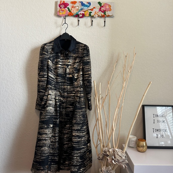 Teri Jon Elegant Black and Gold Women's Dress - Picture 1 of 8